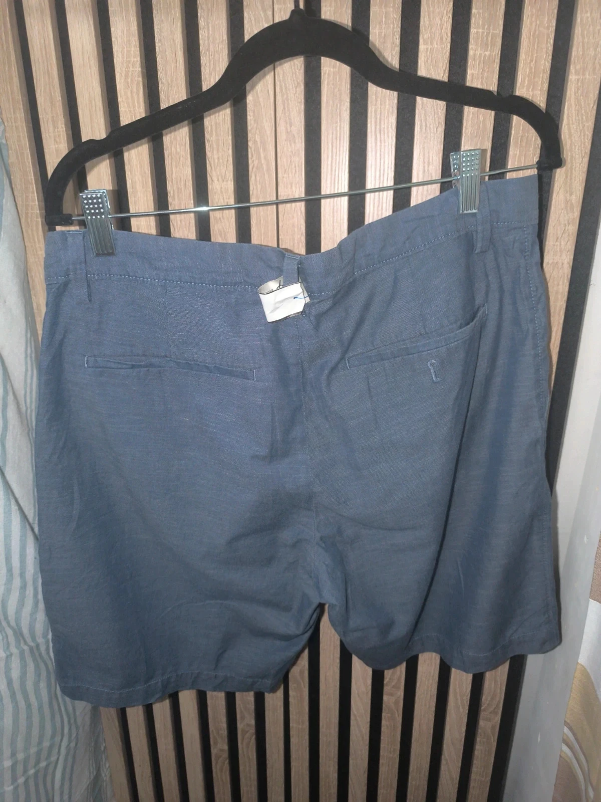 Short homme Banana Republic Aiden azul tamanho 32 algodão/linho – photo 3